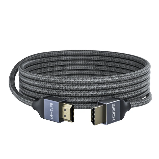 Кабель видео BlitzWolf HDMI 8K 48 Гбит/с 3 м Dark Gray (YM1657) - изображение 3