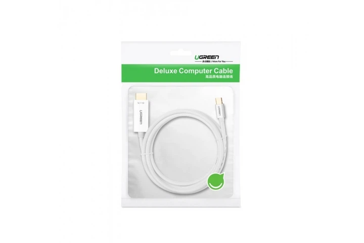 Кабель Ugreen USB Type-C to HDMI з позолоченими конекторами 1.5 м White (YM1162) - Фото 9 Кабель Ugreen USB Type-C to HDMI з позолоченими конекторами 1.5 м White (YM1162) - зображення 9