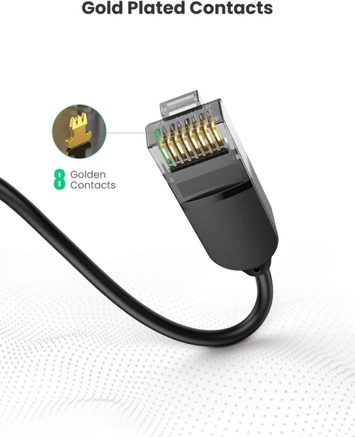 Патч корд Ugreen сетевой кабель 10 Гбит\с Ethernet RJ45 Cat 6a круглый 0.5М Black (YM1155) - изображение 6