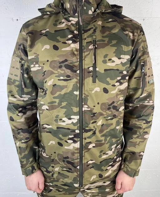 Військова чоловіча куртка Accord Soft-shell на флісі Мультикам L (Kali) KL012 - зображення 1
