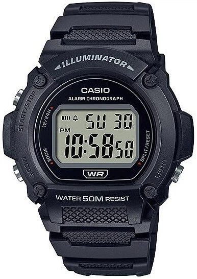 Часы наручные Casio W-219H-1A спортивные illuminator - Фото 1 Часы наручные Casio W-219H-1A спортивные illuminator - изображение 1