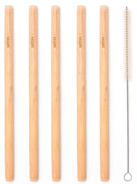 Бамбукові соломинки Sattva з очищувачем 5 шт (5903794180918) - зображення 2