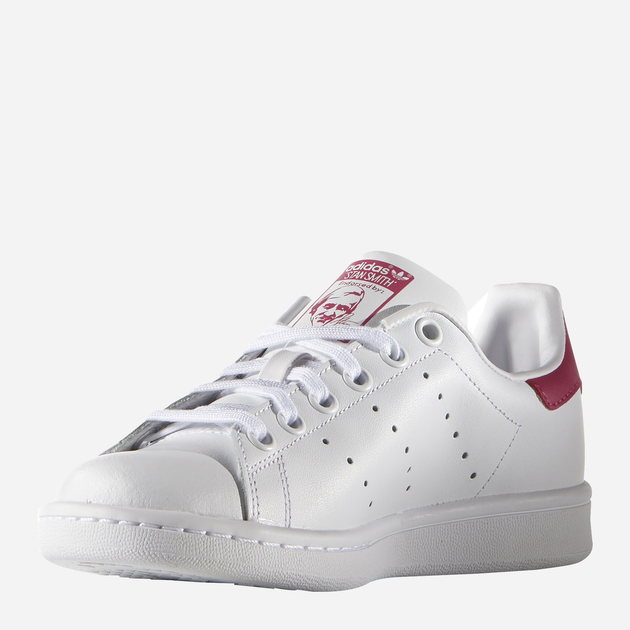 Sneakersy dziecięce dla dziewczynki adidas Originals Stan Smith J B32703 38 (5UK) Białe z bordowym (4054714105199) - obraz 3