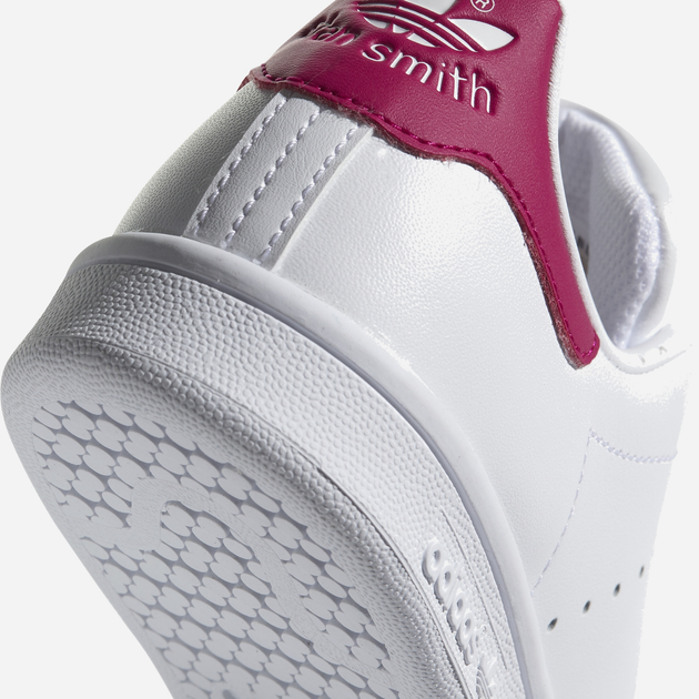 Sneakersy dziecięce dla dziewczynki adidas Originals Stan Smith J B32703 37 (4.5UK) Białe z bordowym (4054714105229) - obraz 14