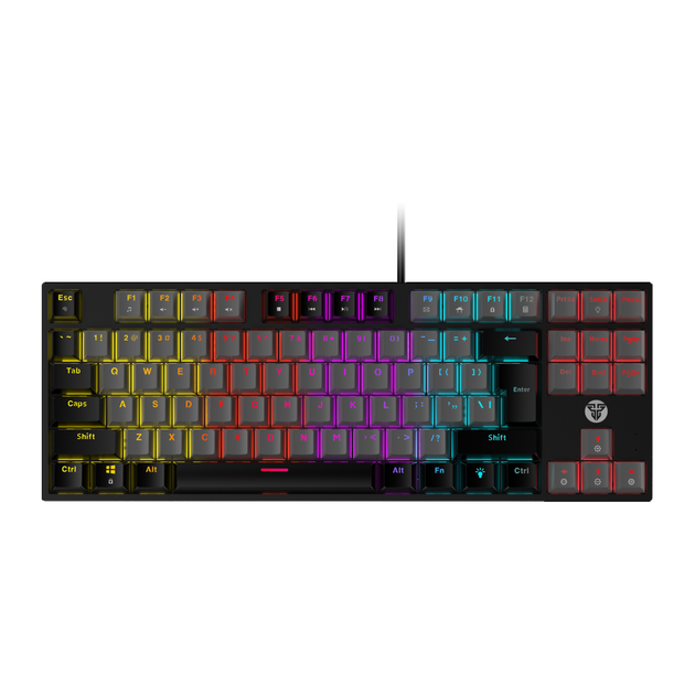 Ігрова клавіатура Fantech ATOM MK876 Red Switch з Led підсвічуванням 16 режимів /довжина кабелю 1.8м Gray/black - зображення 3