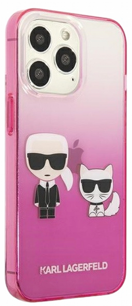 Etui CG Mobile Karl Lagerfeld Gradient Iconic Karl&Choupette do Apple iPhone 13/13 Pro Rozowy (3666339049225) - obraz 2