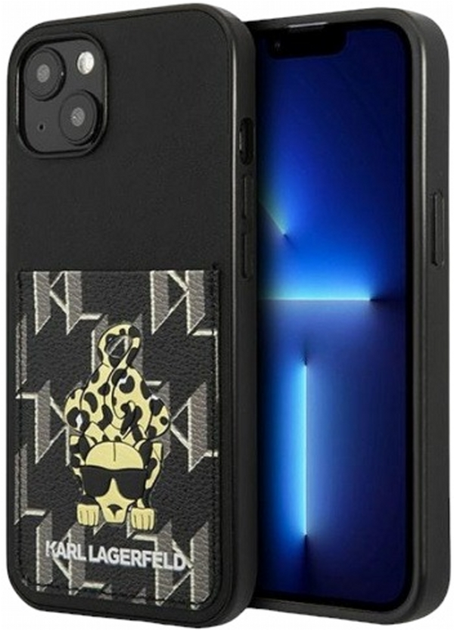Панель CG Mobile Karl Lagerfeld Karlimals Cardslot для Apple iPhone 13 Black (3666339049775) - зображення 1
