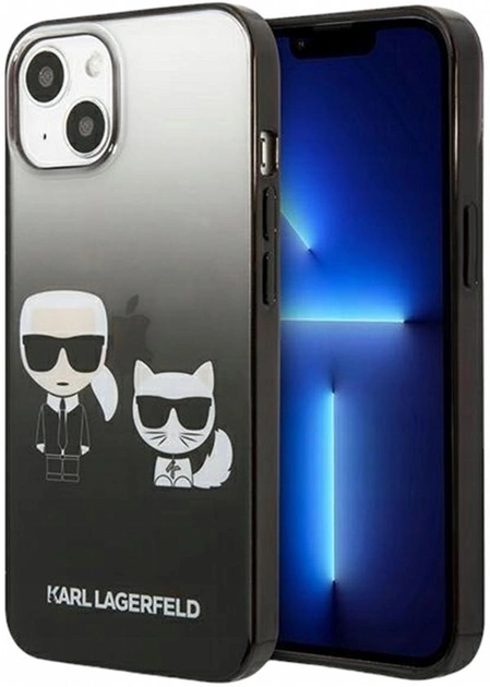 Etui CG Mobile Karl Lagerfeld Gradient Iconic Karl&Choupette do Apple iPhone 13 Czarny (3666339049256) - obraz 2