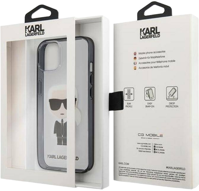 Панель CG Mobile Karl Lagerfeld Ikonik Karl для Apple iPhone 13 mini Transparent (3666339028015) - зображення 3
