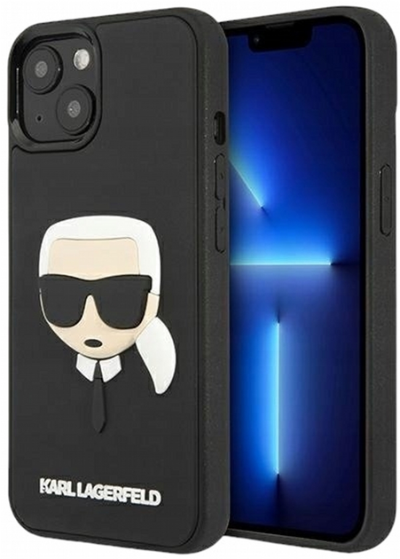 Панель CG Mobile Karl Lagerfeld 3D Rubber Karl`s Head для Apple iPhone 13 mini Black (3666339028091) - зображення 1