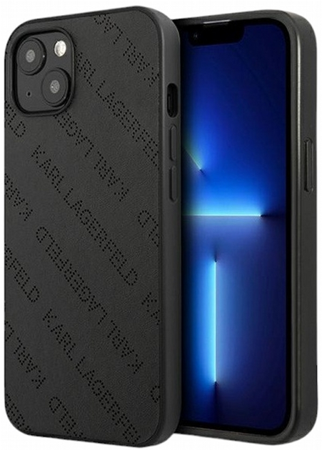 Etui CG Mobile Karl Lagerfeld Perforated Allover do Apple iPhone 13 mini Czarny (3666339049522) - obraz 1