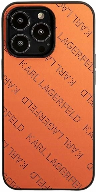Etui CG Mobile Karl Lagerfeld Allover do Apple iPhone 13 Pro Max Pomaranczowy (3666339049591) - obraz 2