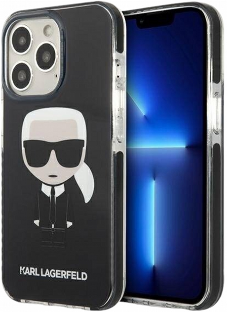 Etui CG Mobile Karl Lagerfeld Ikonik Karl do Apple iPhone 13 Pro Max Czarny (3666339048433) - obraz 1