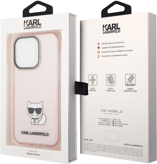 Панель CG Mobile Karl Lagerfeld Choupette Body для Apple iPhone 14 Pro Pink (3666339076498) - зображення 3