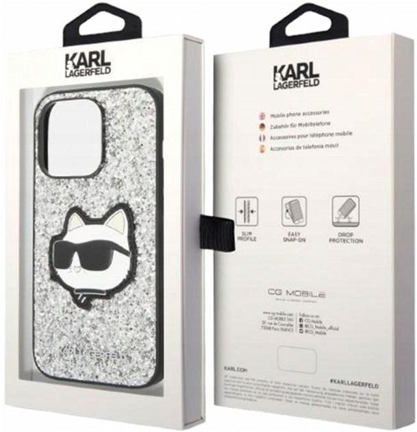 Панель CG Mobile Karl Lagerfeld Glitter Plaque Logo для Apple iPhone 14 Pro Black (3666339093297) - зображення 2