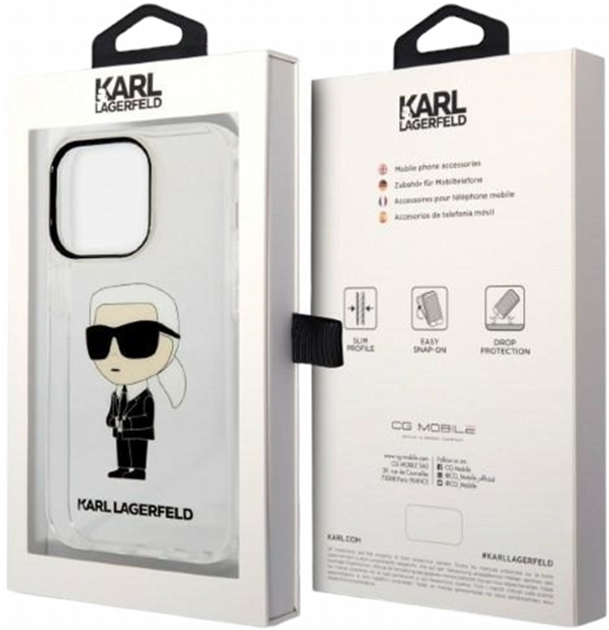 Etui CG Mobile Karl Lagerfeld Iconic Karl Lagerfeld do Apple iPhone 14 Pro Przezroczysty (3666339087104) - obraz 2