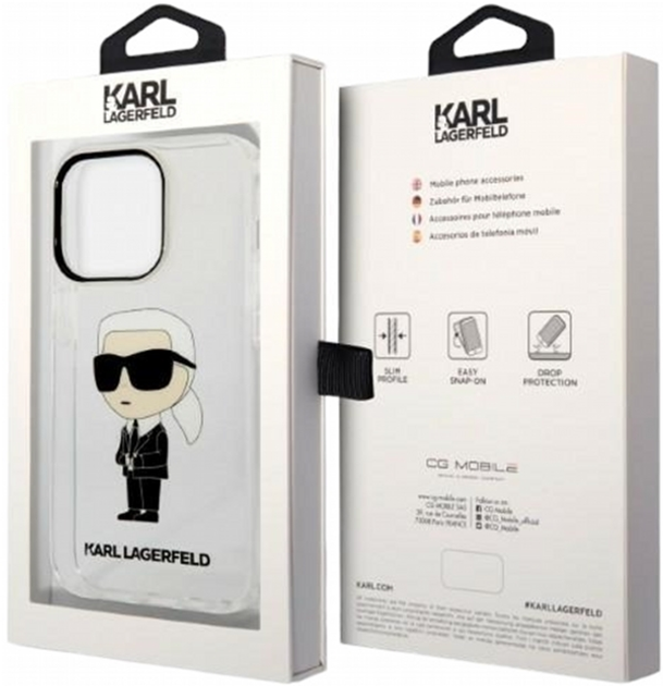 Панель CG Mobile Karl Lagerfeld Ikonik Karl Lagerfeld для Apple iPhone 14 Pro Transparent (3666339087104) - зображення 2