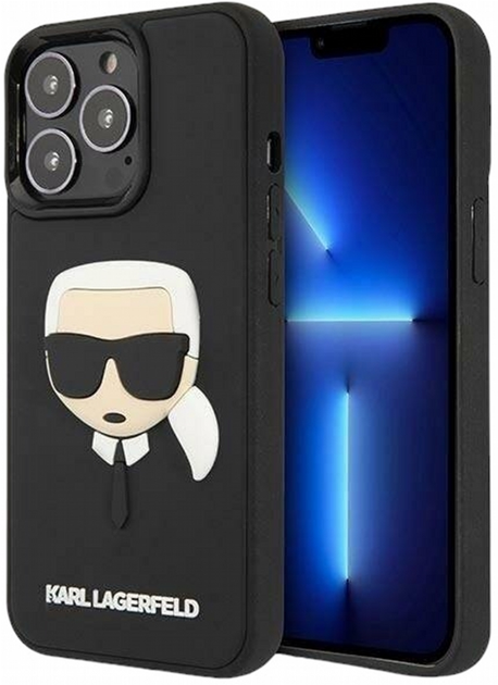 Панель CG Mobile Karl Lagerfeld 3D Rubber Karl`s Head для Apple iPhone 14 Pro Black (3666339086466) - зображення 1