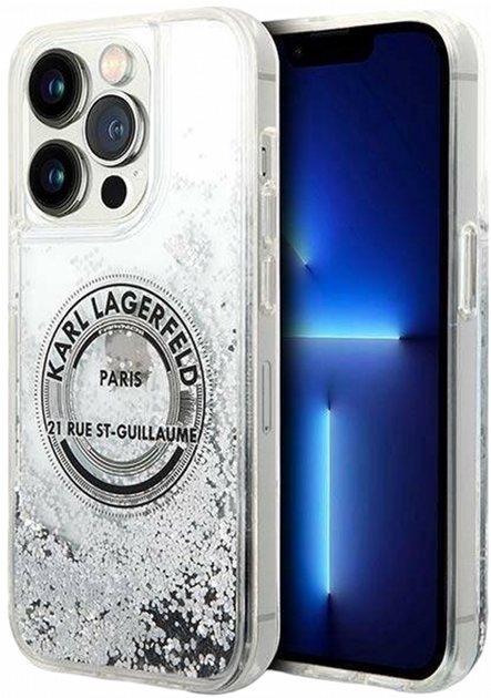 Панель CG Mobile Karl Lagerfeld Liquid Glitter RSG для Apple iPhone 14 Pro Silver (3666339085902) - зображення 1