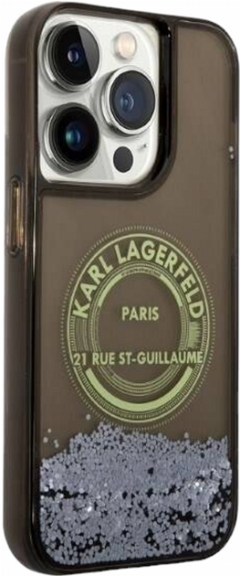 Etui CG Mobile Karl Lagerfeld Liquid Glitter RSG do Apple iPhone 14 Pro Czarny (3666339086022) - obraz 2