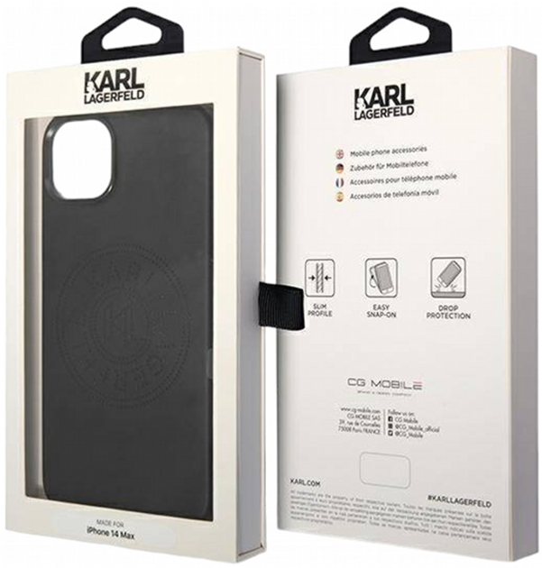 Панель CG Mobile Karl Lagerfeld Leather Perforated Logo для Apple iPhone 14 Plus Black (3666339093204) - зображення 3