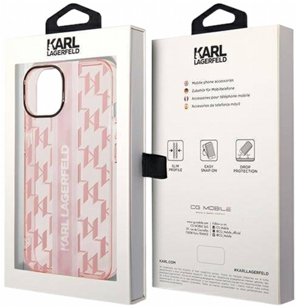 Панель CG Mobile Karl Lagerfeld Mono Vertical Stripe для Apple iPhone 14 Plus Pink (3666339085292) - зображення 3