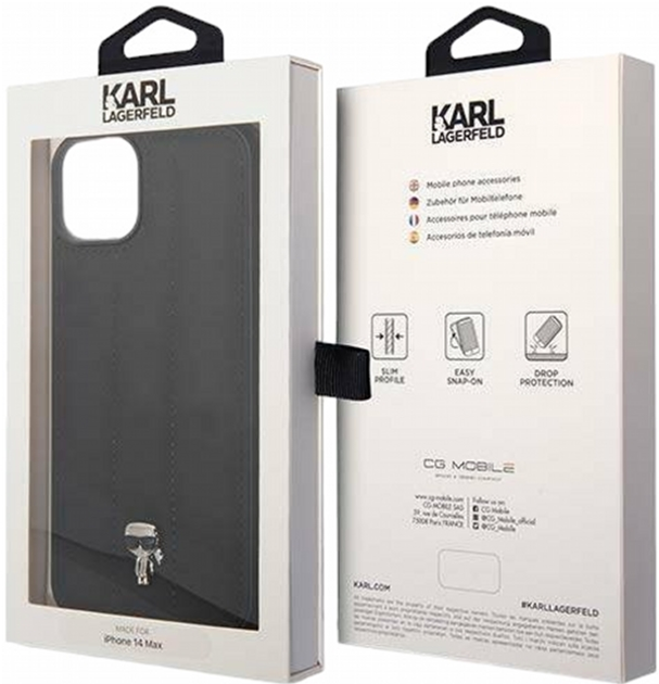 Etui CG Mobile Karl Lagerfeld Puffy Iconic Pin do Apple iPhone 14 Plus Czarny (3666339077723) - obraz 3
