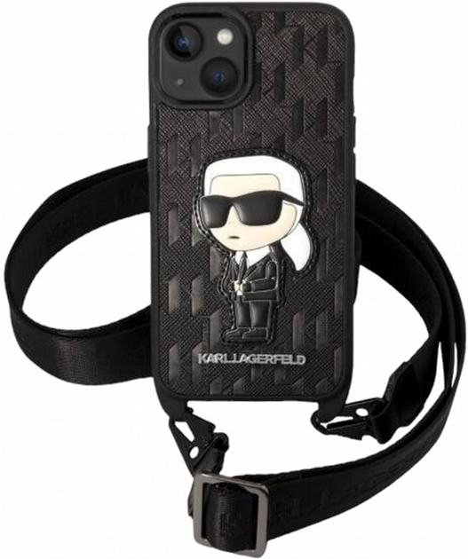 Etui CG Mobile Karl Lagerfeld Monogram Iconic Patch do Apple iPhone 14 Plus Czarny (3666339098667) - obraz 3
