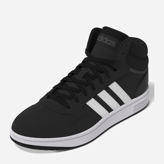 Чоловічі черевики високі Adidas Hoops 3.0 Mid GW3020 45.5 (UK 10.5) Чорні (4065418428538) - зображення 2