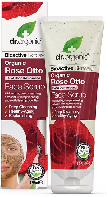 Peeling do twarzy Dr Organic Rose Otto Face Scrub 125 ml (5060176672857) - obraz 1