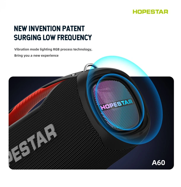 Портативна бездротова Bluetooth колонка Hopestar A60 BT5.1, 100 Вт, TWS, AUX/TF/USB, 8h, IP5X| Синій - зображення 12