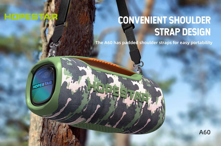 Портативна бездротова Bluetooth колонка Hopestar A60 BT5.1, 100 Вт, TWS, AUX/TF/USB, 8h, IP5X| Camouflage - зображення 2