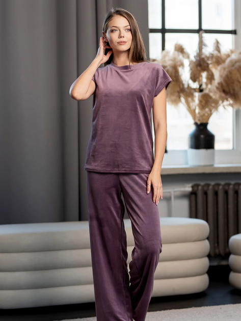 Акція на Піжама (футболка + штани) жіноча Maritel Обрі 2 МА-00001572 L-XL Ліла від Rozetka
