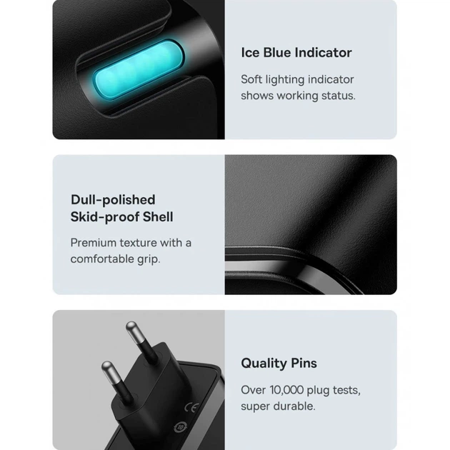 Сетевое зарядное устройство BASEUS GaN5 Pro 140W (2 Type-C + 1 USB) - изображение 4