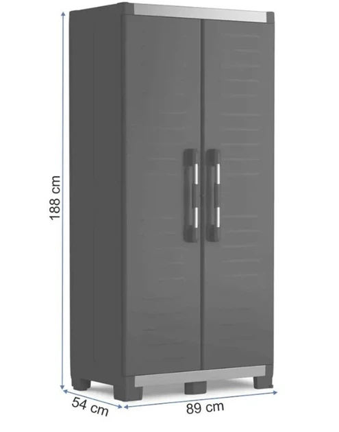 Багатофункціональна шафа пластикова Keter/Kis Armadio Alto XL Garage 241543 чорна - изображение 5