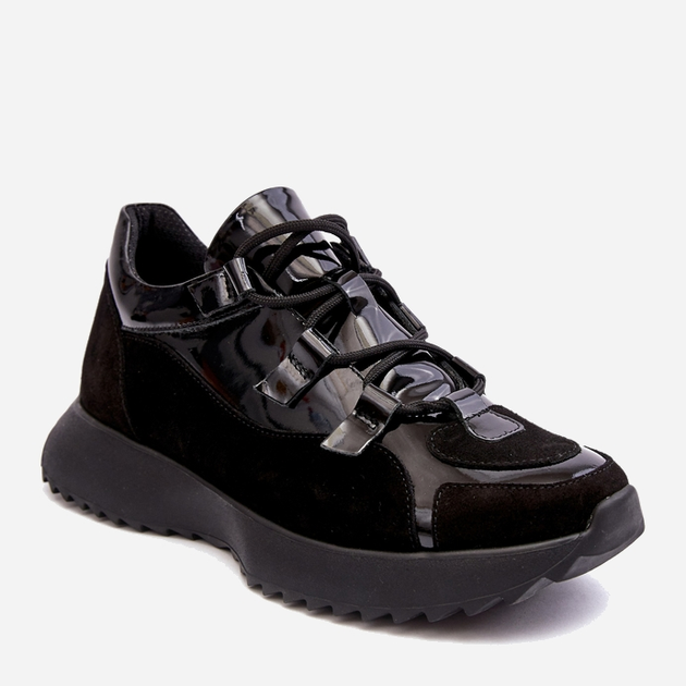 Sneakersy damskie skórzane na platformie do kostki Zazoo M01/2 41 Czarne (5905677958256) - obraz 2