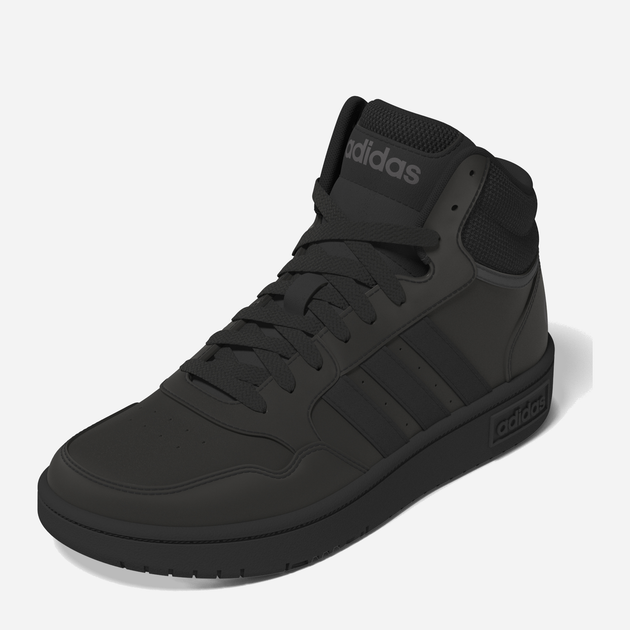 Jesienne trzewiki chłopięce Adidas Hoops 3.0 Mid K HR0228 39 (UK 6.5) Czarne (4065415596438) - obraz 2