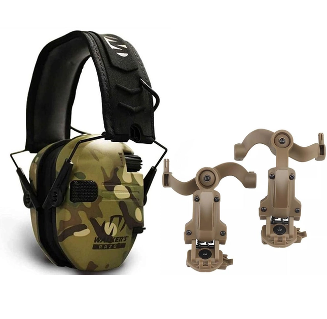 Активні навушники на шолом Walkers Razor + кріплення OPS Core Чебурашки Мультикам (Kali) - зображення 1