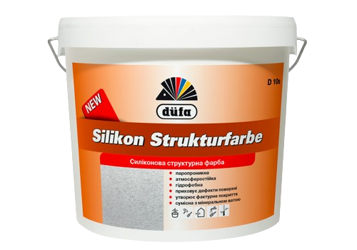 Краска силиконовая структурная Dufa Silikon Strukturfarbe D10s белая 25 кг - Фото 1 Краска силиконовая структурная Dufa Silikon Strukturfarbe D10s белая 25 кг - изображение 1