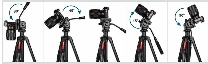 Штатив KINGJOY VT-890H6, вертикальная тренога 360° для камеры, фототаппарата 183 см, черный - изображение 8