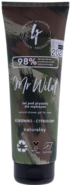 Żel pod prysznic 4organic Mr Wild korzenno-cytrusowy naturalny 250 ml (5904722225817) - obraz 1