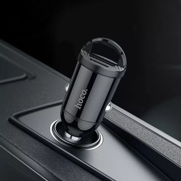 Автомобильное зарядное устройство АЗУ Hoco NZ2 Link 30W (Type-C + USB) (black) - изображение 7