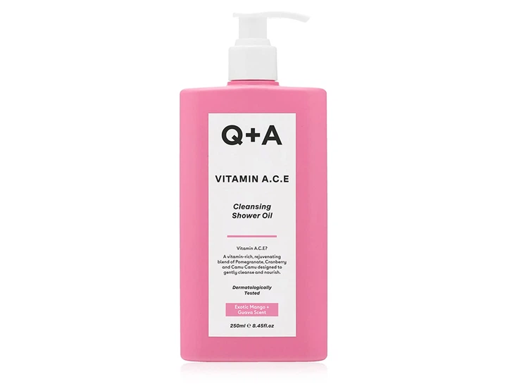 Очищаюча вітамінізована олія для душу Q+A Vitamin A.C.E Cleansing Shower Oil, 250мл (5060486266296)