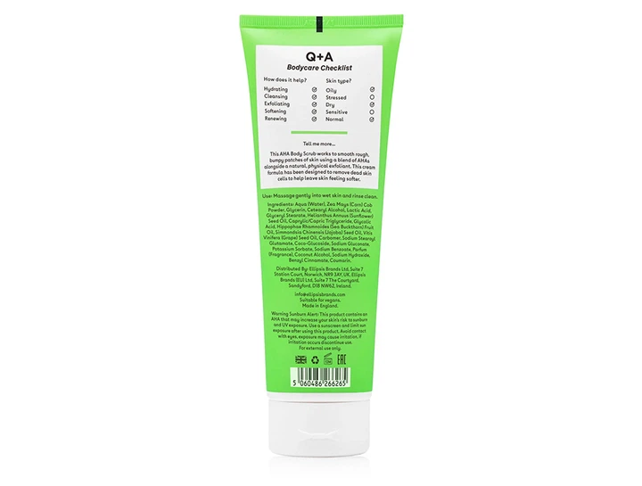 Отшелушивающий скраб для тела с AHA кислотами Q+A AHA Exfoliator Body Scrub, 250мл (5060486266265) - изображение 2
