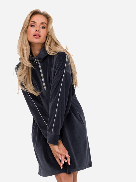 Плаття жіноче Made Of Emotion M764 2XL/3XL Графіт (5905563714560) - зображення 4