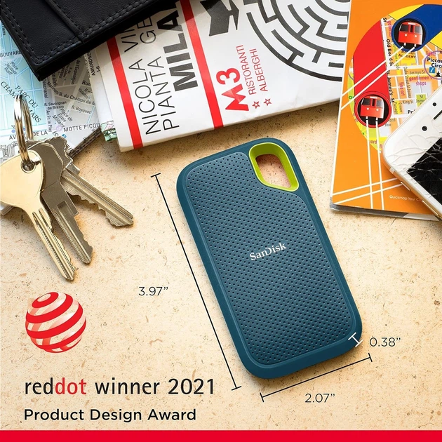 Зовнішній диск SSD SanDisk Extreme Portable V2 2TB USB 3.2 Type-C Монтерей (SDSSDE61-2T00-G25M) - зображення 2