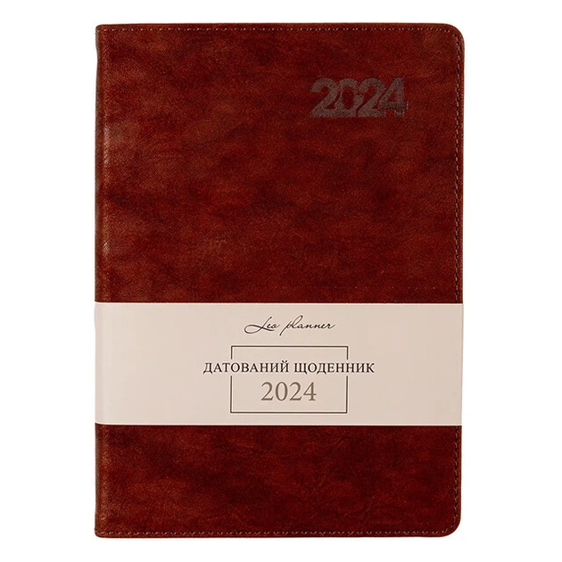 Ежедневник Leo Planner Case 2024 А5 368л м/обл с/т коричневый со срезом в тон обложки (5056574423559) - Фото 1 Ежедневник Leo Planner Case 2024 А5 368л м/обл с/т коричневый со срезом в тон обложки (5056574423559) - изображение 1