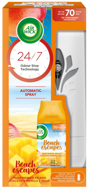 Automatyczny odświeżacz powietrza i wkład Air Wick Freshmatic Soczyste Mango z Maui 250 ml (5908252002139) - obraz 1