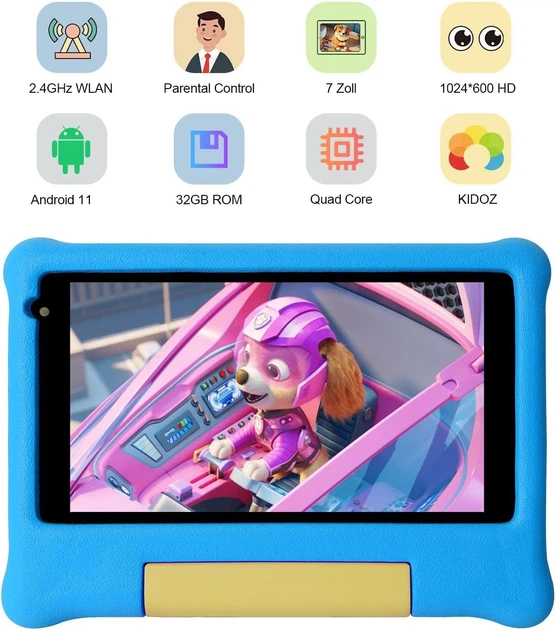 Планшет 7" HiGrace Kids 2/32Gb 4 ядра Android 11 Черный Синий чехол Factory Recertified g2 - изображение 2