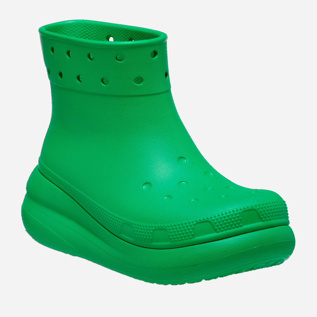 Жіночі гумові чоботи низькі Crocs Classic Crush Rain Boot CR207946-GRGR 34-35 (M3/W5) 21 см Зелені (196265157181) - зображення 2